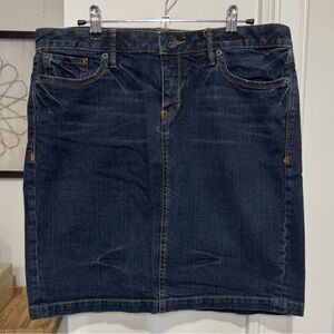 {Converse One Star} Blue Vintage Braided Trim Low Rise Denim Jean Mini Skirt